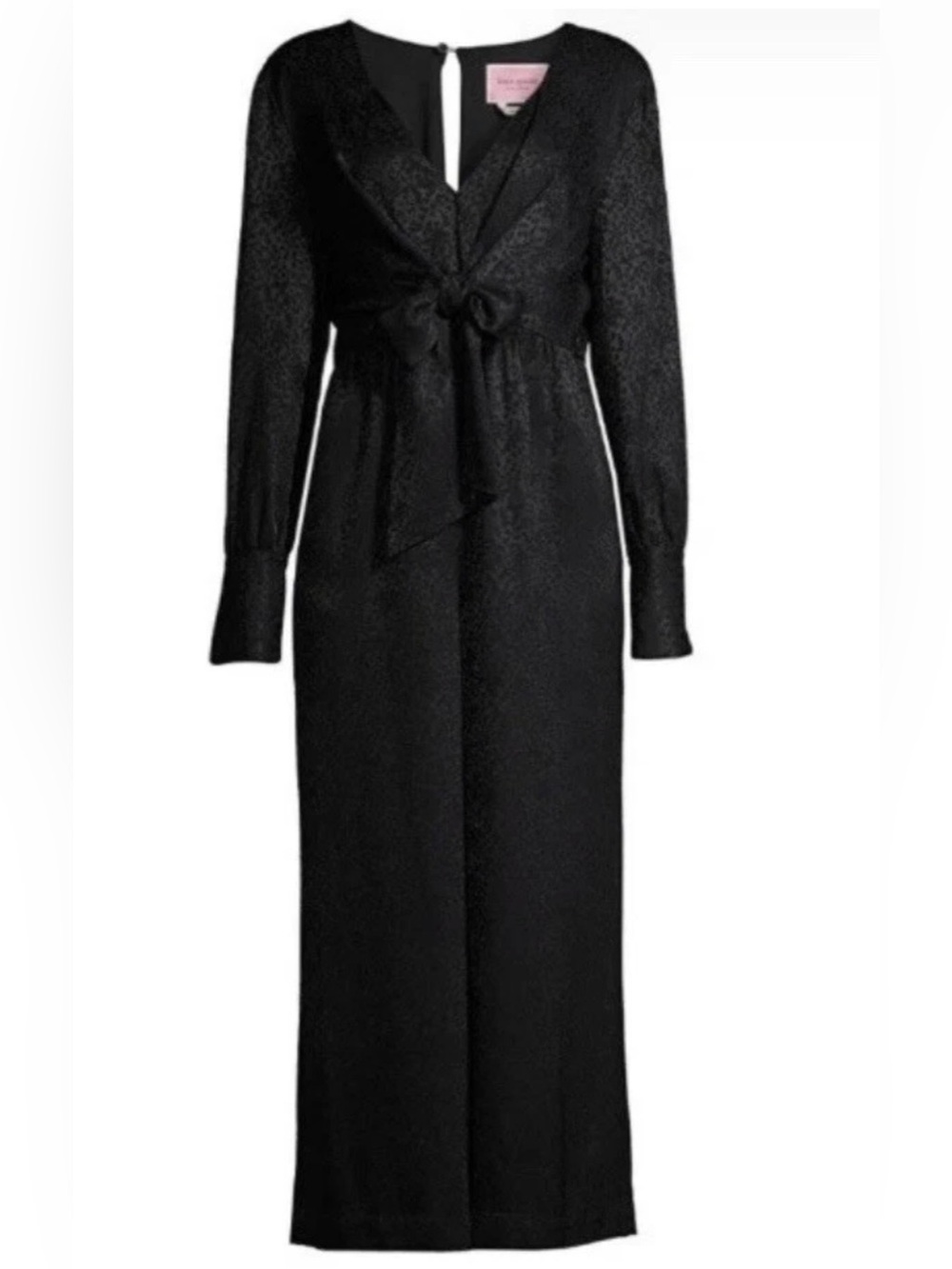 Kate Spade Women’s Front Tie Black Cropped Wide Leg Jumpsuit Size 0